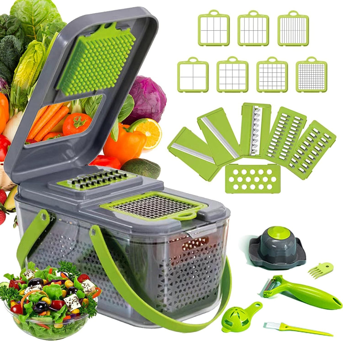 20 In 1 Multifunctional Vegetable Cutter Mandolin Slicer And Peeler Ve