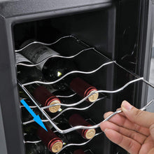 Load image into Gallery viewer, 2020 New Design Blue Interior Light Thermostatic Wine Cooler / Refrigerator with Digital Touch Screen Commercial &amp; Home | Freestanding Champagne Chiller Counter Top Wine Cellar with Temperature Display | Adjustable Temperature Wine Cabinet | Stand Alone Wine Cooler Rack | Glass Bottle Best Wine Refrigerator Buy Online