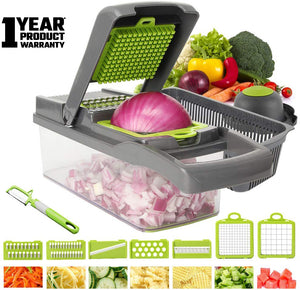 2020 New High Quality German Blades Multi Function Vegetable Cutter & Mandoline Slicer Adjustable 301 Stainless Steel Blades Onion Fruits Fries Tomato Cucumber Cheese Potato Fry Carrot Veggie Machine | Best Quality Mandoline Shredder| Vegetable Chopper Grater Salad Potato Chip Maker | Thin Thick Coarse Wave Strips Cut Buy Online