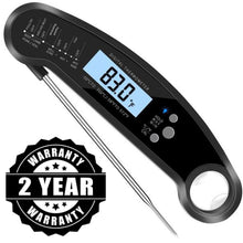 Load image into Gallery viewer, Heavy Duty Commercial Grade Meat Thermometer, Instant Read Thermometer Digital Cooking Thermometer with LCD Screen Reader, Best Waterproof Food Thermometer for Kitchen, Restaurants, Bar, Cooking, Steak, Deep Fry, Smoker, BBQ Grill and Soup (Red) Steak Thermometer Celsius Fahrenheit Buy Online 5 Stars Reviews Fast Ship...