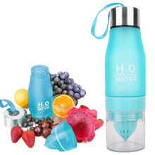 Load image into Gallery viewer, The H2O BPA Free Fruit Infusion Water Bottle with Lemon Holder Juicer Cup. Create flavored infused recipes best detox infusion drinks Buy H20 Drink More Water online. Best Fruit Infusion Water Bottles for Sale with Lemon Container Compartment 2021. Order Amazon Walmart Best Price Buy Ebay Reviews Free Shipping Best Fruit Infused Water Bottles in 2021