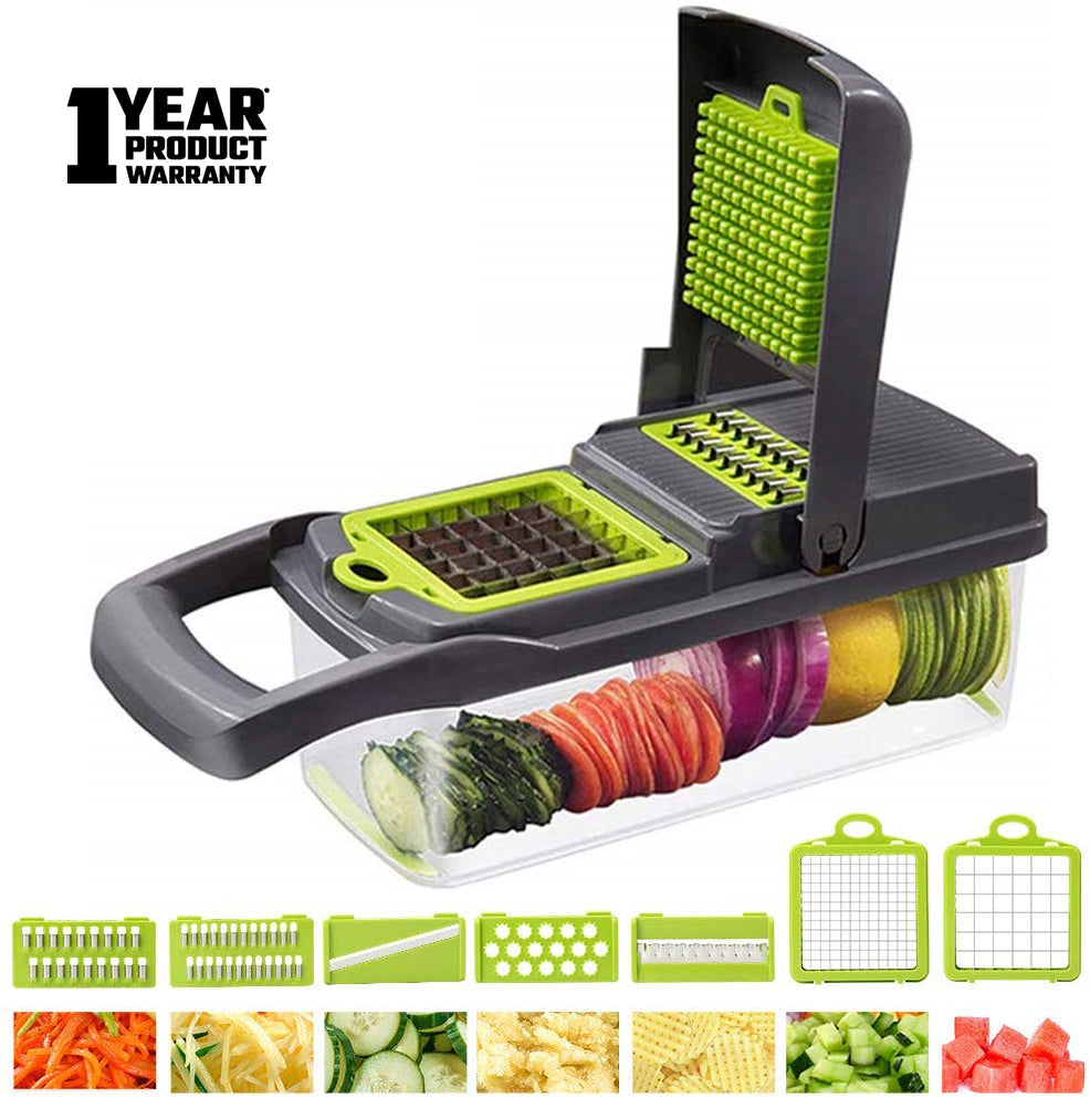 Vegetable chopper 15 in 1 Multifunctional food chopper, pro onion chopper,  vegetable dicer with 8 blades and fruit slicer, potato peeler, carrot and