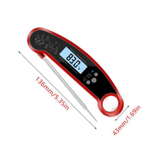Load image into Gallery viewer, Heavy Duty Commercial Grade Meat Thermometer, Instant Read Thermometer Digital Cooking Thermometer with LCD Screen Reader, Best Waterproof Food Thermometer for Kitchen, Restaurants, Bar, Cooking, Steak, Deep Fry, Smoker, BBQ Grill and Soup (Red) Steak Thermometer Celsius Fahrenheit Buy Online 5 Stars Reviews Fast Ship...