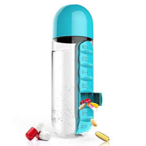 The H2O™ BPA Free Water Bottle With Daily Pill Organizer Box 20 oz-The H2O Water Bottles-Blue-The H2O™ Water Bottles - Buy Now Order For Sale Best Price Online Shop Purchase Review Amazon Walmart Best Buy Free Shipping