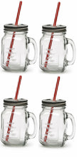 Load image into Gallery viewer, The H2O™ Country Series Glass Mason Jar Mug with Metal Lids and Straws, Set of 4, 15 oz-The H2O Water Bottles-The H2O™ Water Bottles - Buy Now Order For Sale Best Price Online Shop Purchase Review Amazon Walmart Best Buy Free Shipping