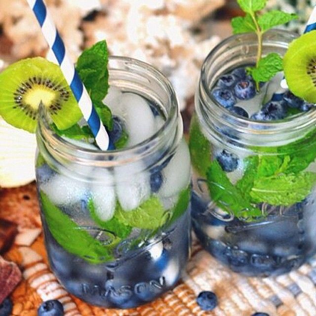 Blueberry Kiwi Flavored Infusion Water Recipe | Homemade Detox Drink