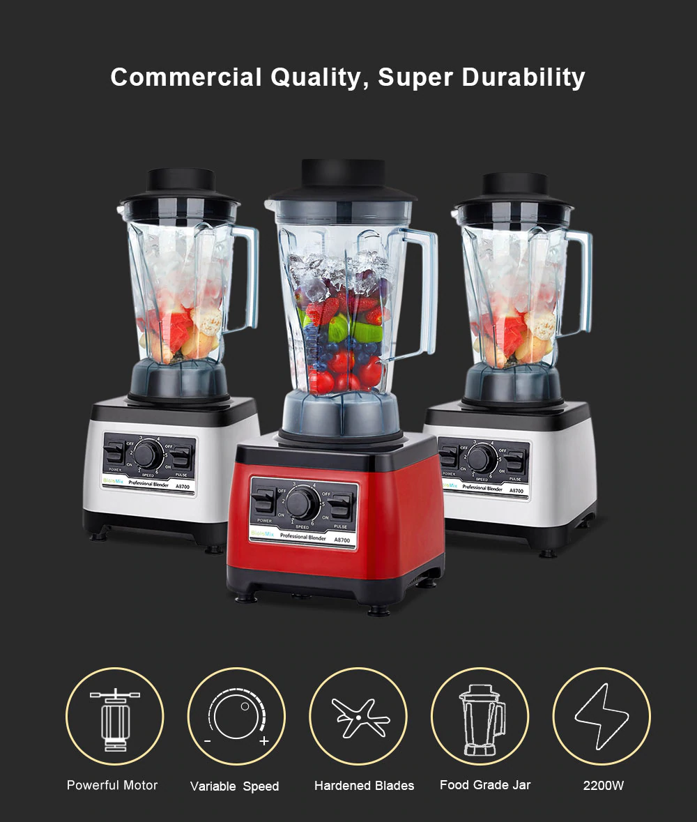 2L 2200W Heavy Duty Commercial Grade Blender Mixer Juicer Fruit Blender  Food Bar