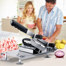Load image into Gallery viewer, Professional Deli Slicing Tool for Frozen Meat Pastry Cheese Vegetable Potato Carrot Slicer Machine 304 Stainless Steel Manual Meat Bacon Pork Cutter Slicer | Meat &amp; Vegetable Slicing Machine for Deli Restaurants | Commercial &amp; Home | Beef Mutton Roll Cutting Slicers for Hot Pot Lover | Mozzarella Cheese Slicer
