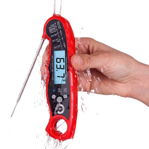 Heavy Duty Commercial Grade Meat Thermometer, Instant Read Thermometer Digital Cooking Thermometer with LCD Screen Reader, Best Waterproof Food Thermometer for Kitchen, Restaurants, Bar, Cooking, Steak, Deep Fry, Smoker, BBQ Grill and Soup (Red) Steak Thermometer Celsius Fahrenheit Buy Online 5 Stars Reviews Fast Ship...