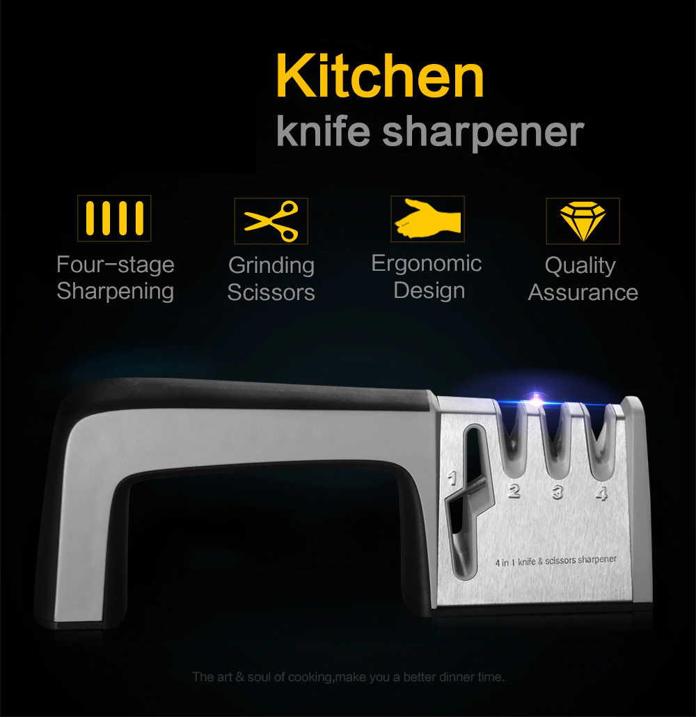Diamond Coated 4-in-1 Heavy Duty Knife & Scissor Sharpener Commercial