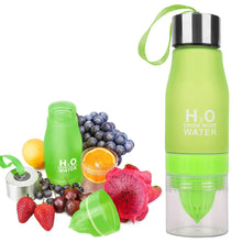 Load image into Gallery viewer, The H2O BPA Free Fruit Infusion Water Bottle with Lemon Holder Juicer Cup. Create flavored infused recipes best detox infusion drinks Buy H20 Drink More Water online. Best Fruit Infusion Water Bottles for Sale with Lemon Container Compartment 2021. Order Amazon Walmart Best Price Buy Ebay Reviews Free Shipping Best Fruit Infused Water Bottles in 2021