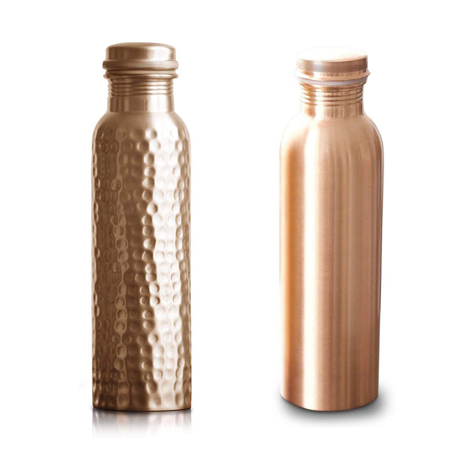 100 Handmade Pure Copper Thermos Water Bottle, 32 oz