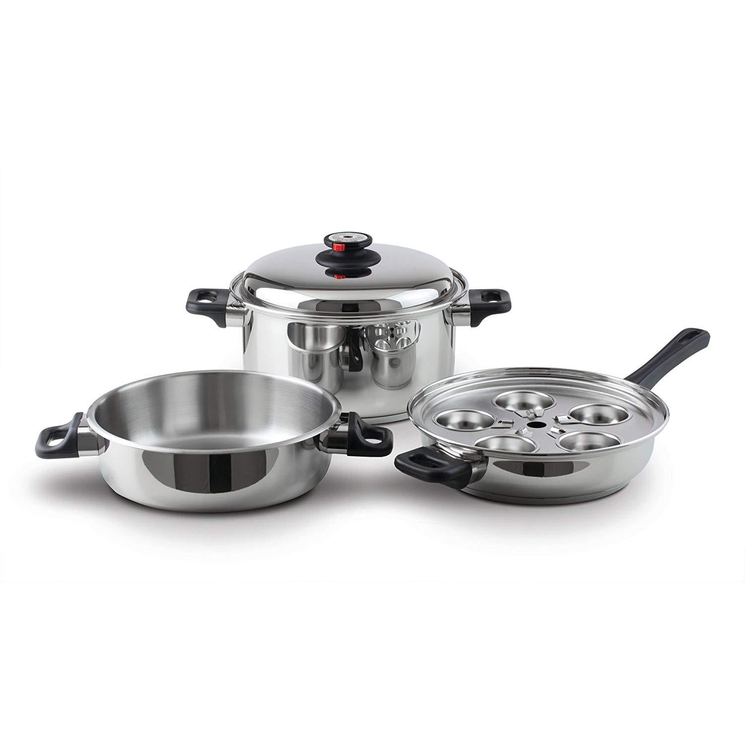 Maxam 9-Element Surgical 17-Piece Cookware Set, Stainless Steel