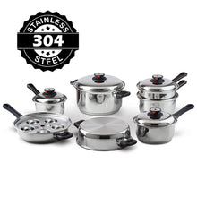 Load image into Gallery viewer, Heavy Duty Waterless Cookware Set, Steel Construction with Heat &amp; Cold Resistant Handles, 17-Pieces-The H2O™ Water Bottles-The H2O™ Water Bottles - Buy Now Order For Sale Best Price Online Shop Purchase Review Amazon Walmart Best Buy Free Shipping