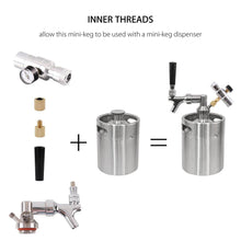 Load image into Gallery viewer, Portable Stainless Steel Pressurized Keg Growler | Kegerator for Home Brew Beer | 64 Ounce(2L)-The H2O™ Water Bottles-The H2O™ Water Bottles - Buy Now Order For Sale Best Price Online Shop Purchase Review Amazon Walmart Best Buy Free Shipping