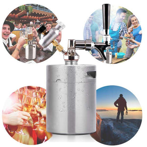 Portable Stainless Steel Pressurized Keg Growler | Kegerator for Home Brew Beer | 64 Ounce(2L)-The H2O™ Water Bottles-The H2O™ Water Bottles - Buy Now Order For Sale Best Price Online Shop Purchase Review Amazon Walmart Best Buy Free Shipping