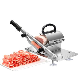Professional Deli Slicing Tool for Frozen Meat Pastry Cheese Vegetable Potato Carrot Slicer Machine 304 Stainless Steel Manual Meat Bacon Pork Cutter Slicer | Meat & Vegetable Slicing Machine for Deli Restaurants | Commercial & Home | Beef Mutton Roll Cutting Slicers for Hot Pot Lover | Mozzarella Cheese Slicer