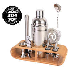 Load image into Gallery viewer, Heavy Duty 12-Piece Stainless Steel Bartender Kit | Bar Tool Set with Stylish Bamboo Stand | New-The H2O™ Water Bottles-The H2O™ Water Bottles - Buy Now Order For Sale Best Price Online Shop Purchase Review Amazon Walmart Best Buy Free Shipping