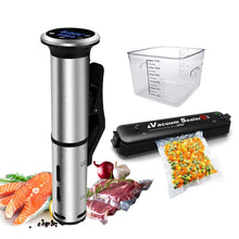 Load image into Gallery viewer, 1000W Pro Sous Vide Cooker Machine + Automatic Vacuum Sealer Machine + Sous Vide Cooking Container + 15 Sealer Bags | Professional Chef Series Stainless Steel Sous Vide Immersion Circulator Heater for Sale Best Price Reviews Order Online Free Shipping Walmart Costco Amazon Best Buy Ebay Target Anova