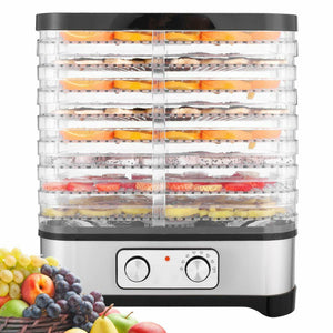 8-Tray Food Dehydrator Machine with Timer Electric Food Dryer Timer Temperature Settings for Jerky, Beef, Fruit, Vegetable | 400 Watt, BPA Free Home Commercial